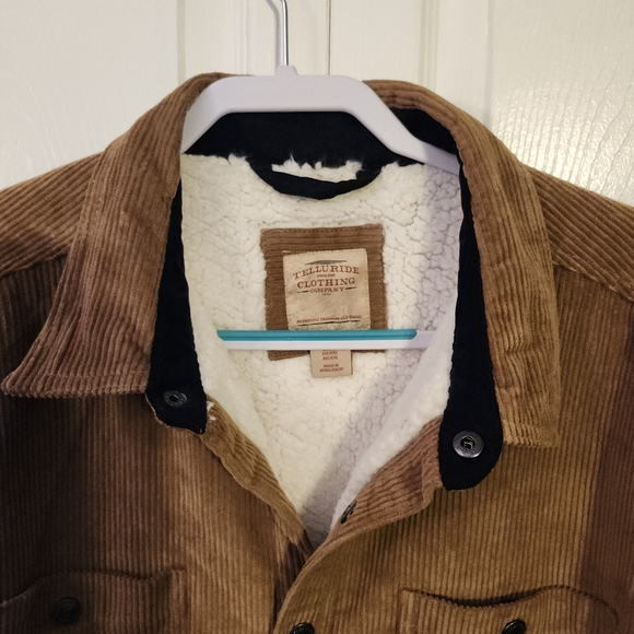 TELLURIDE CAMEL BROWN CORDUROY SHERPA LINED SNAP/BUTTON UP JACKET MENS SIZE XXL - Picture 3 of 10